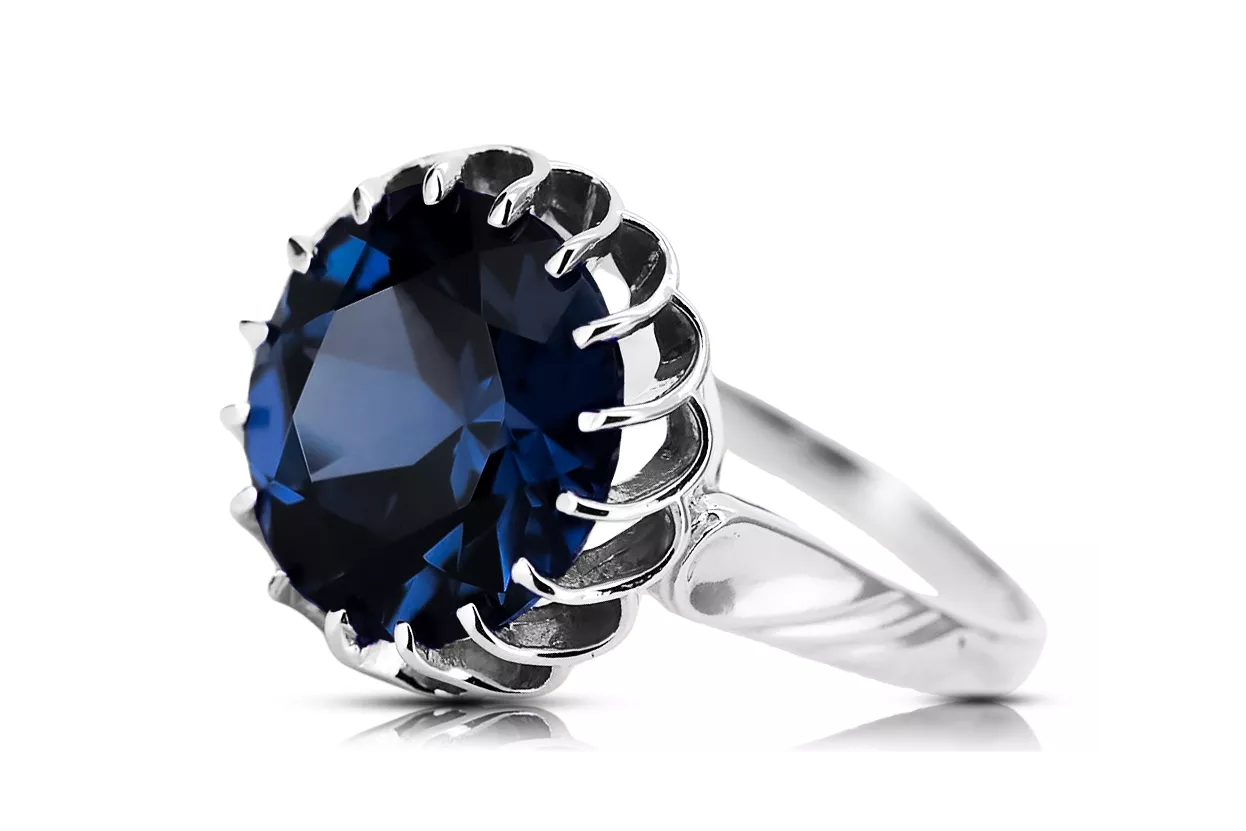 925 Silver Sapphire vinobraní Ring Unikátní VRC035S